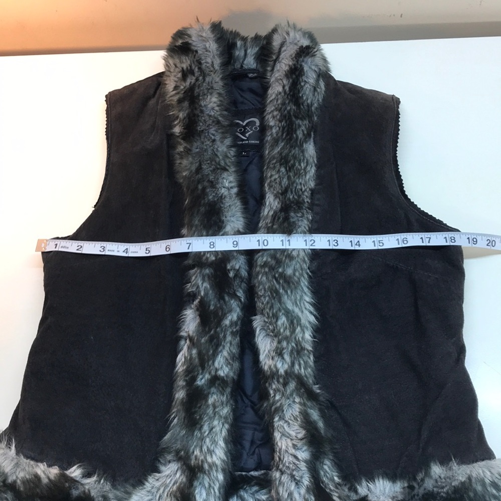 XOXO Leather, Suede & Faux Fur Vest Size Large - Picture 7 of 8